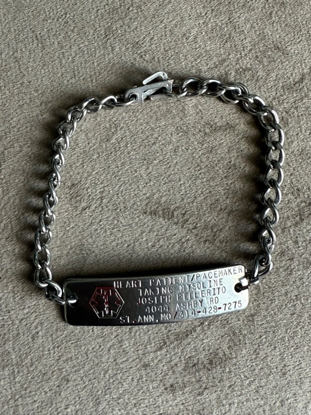 Silver Medical ID Bracelet for Men - Stainless Steel
